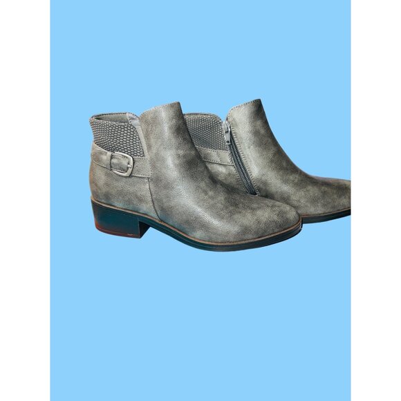 Baretraps Marconi Womens Ankle Boots Dark Grey 6M Faux Leather With Side Zippers - Picture 2 of 6